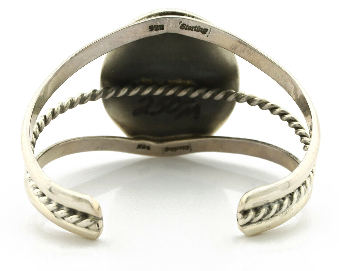 Navajo Bracelet .925 Silver Natural Black Onyx Artist Native American C.90's