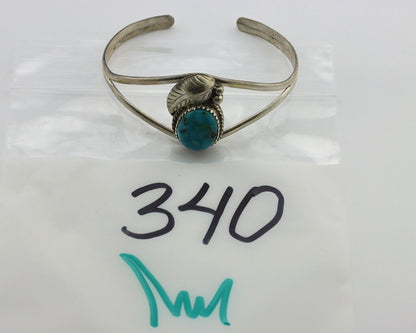 Women's Navajo Bracelet 925 Silver Arizona Turquoise Native Artist C.80's