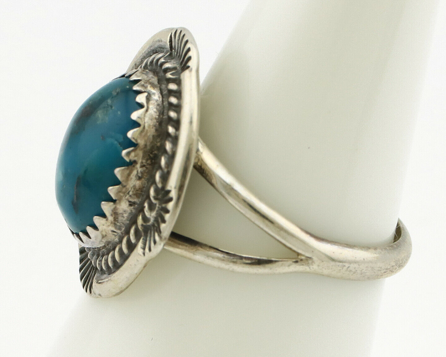 Navajo Ring .925 Silver Blue Southwest Turquoise Native Artist C.1980's