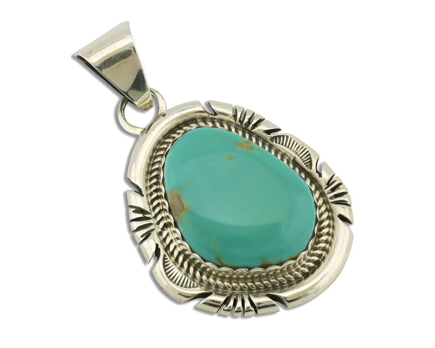 Navajo Necklace .925 Silver Arizona Turquoise Signed Jon McCray C.1980's