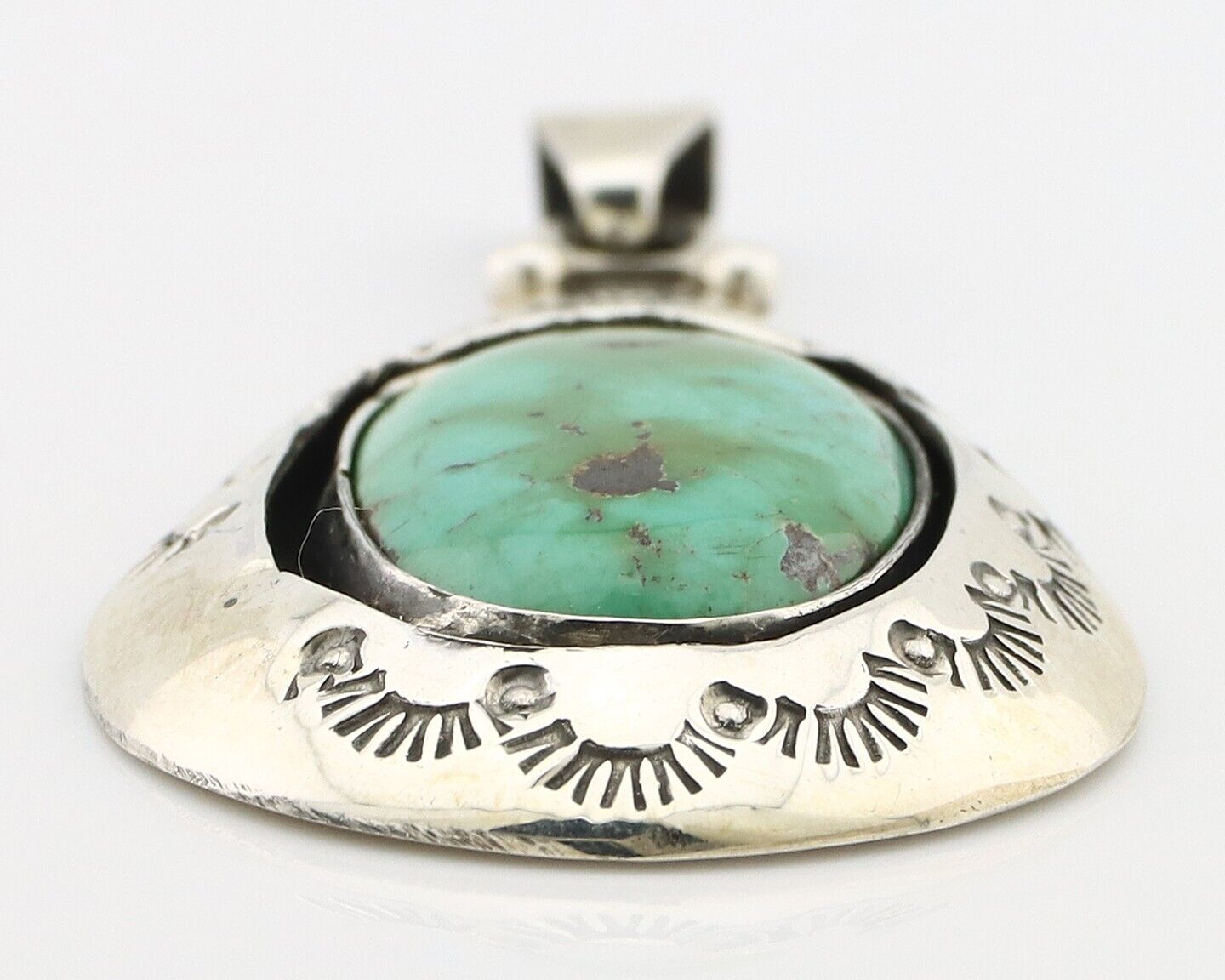 Navajo Pendant 925 Silver Royston Turquoise Artist Signed C Montoya C.80's