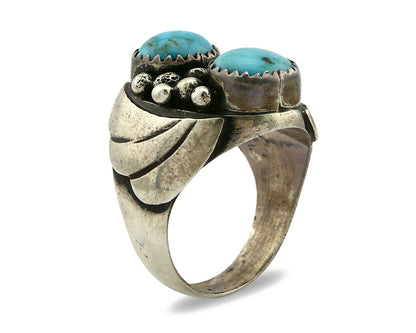 Navajo Ring .925 Silver Turquoise Mountain Artist Native American C.80's