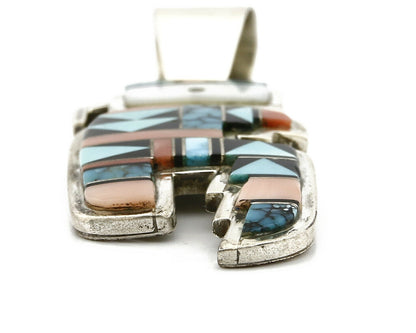 Navajo Turquoise Pendant .925 Silver Signed Ray Delgarito C.80's