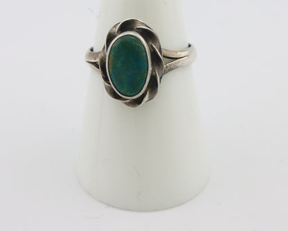 Navajo Handmade Ring 925 Silver Kingman Turquoise Native Artist C.80's