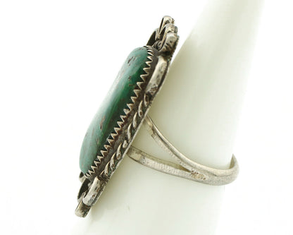 Navajo Ring .925 Silver Green Turquoise Artist Signed AA C.80's