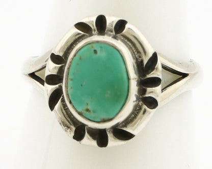 Navajo Ring .925 Silver Kingman Turquoise Artist Signed Gecko C.90's