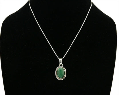 C.80-90's Navajo Handmade .925 SOLID Silver Natural Mined Malachite Necklace