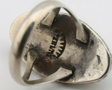 Navajo Ring .925 Silver Kingman Turquoise Native Artist Signed C.80's