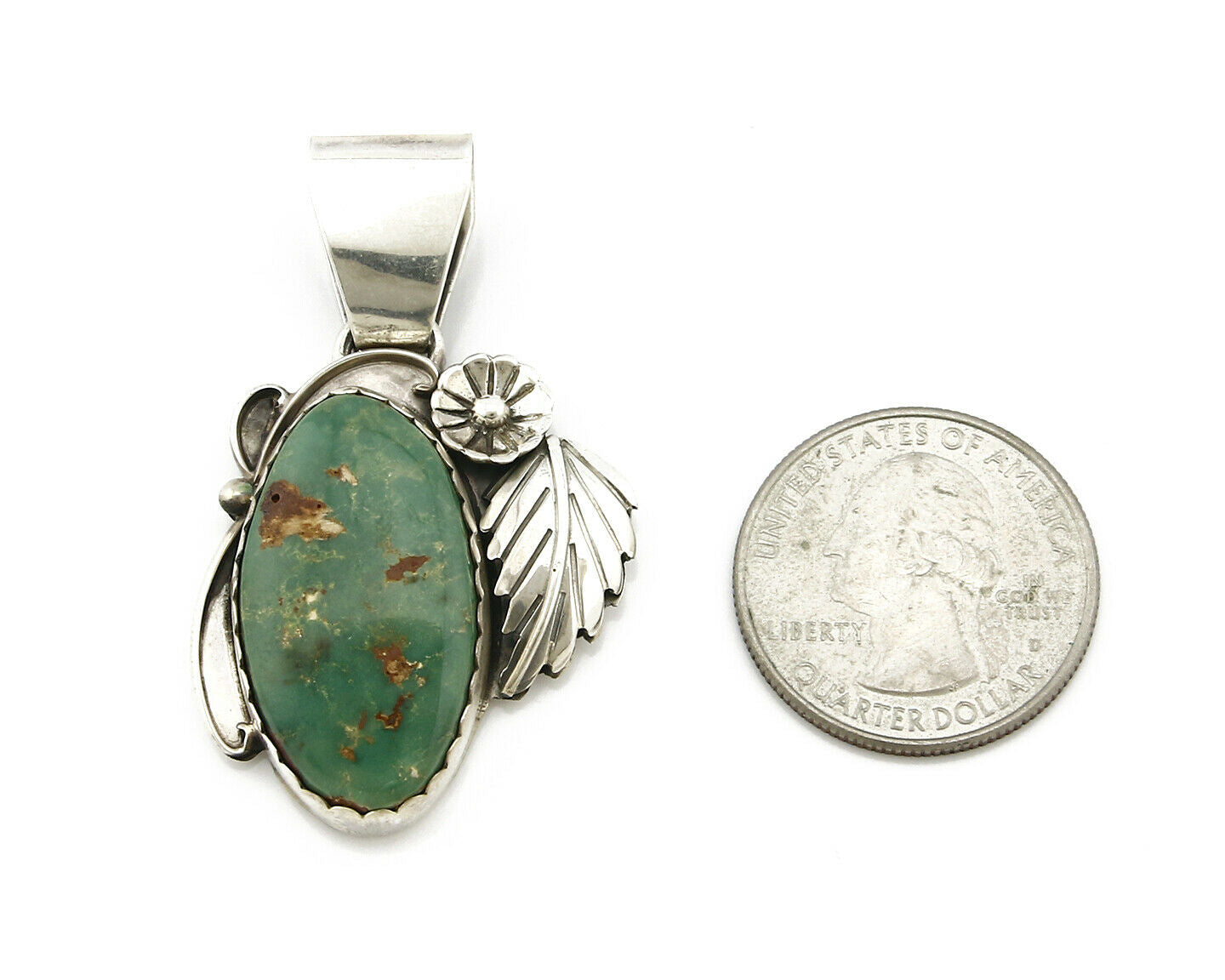 Navajo Pendant .925 Silver Royston Turquoise Native American C.80's