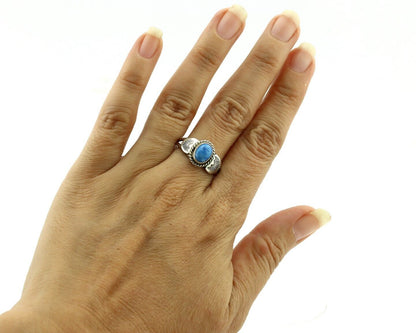 Navajo Ring 925 Silver Natural Blue Lapis Native Artist C.80's