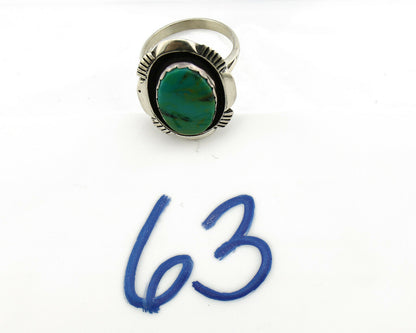 Navajo Ring .925 Silver Kingman Turquoise Artist Signed M Nez C80s