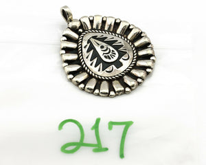Navajo Handmade Pendant .925 Silver Signed William Singer C.80's