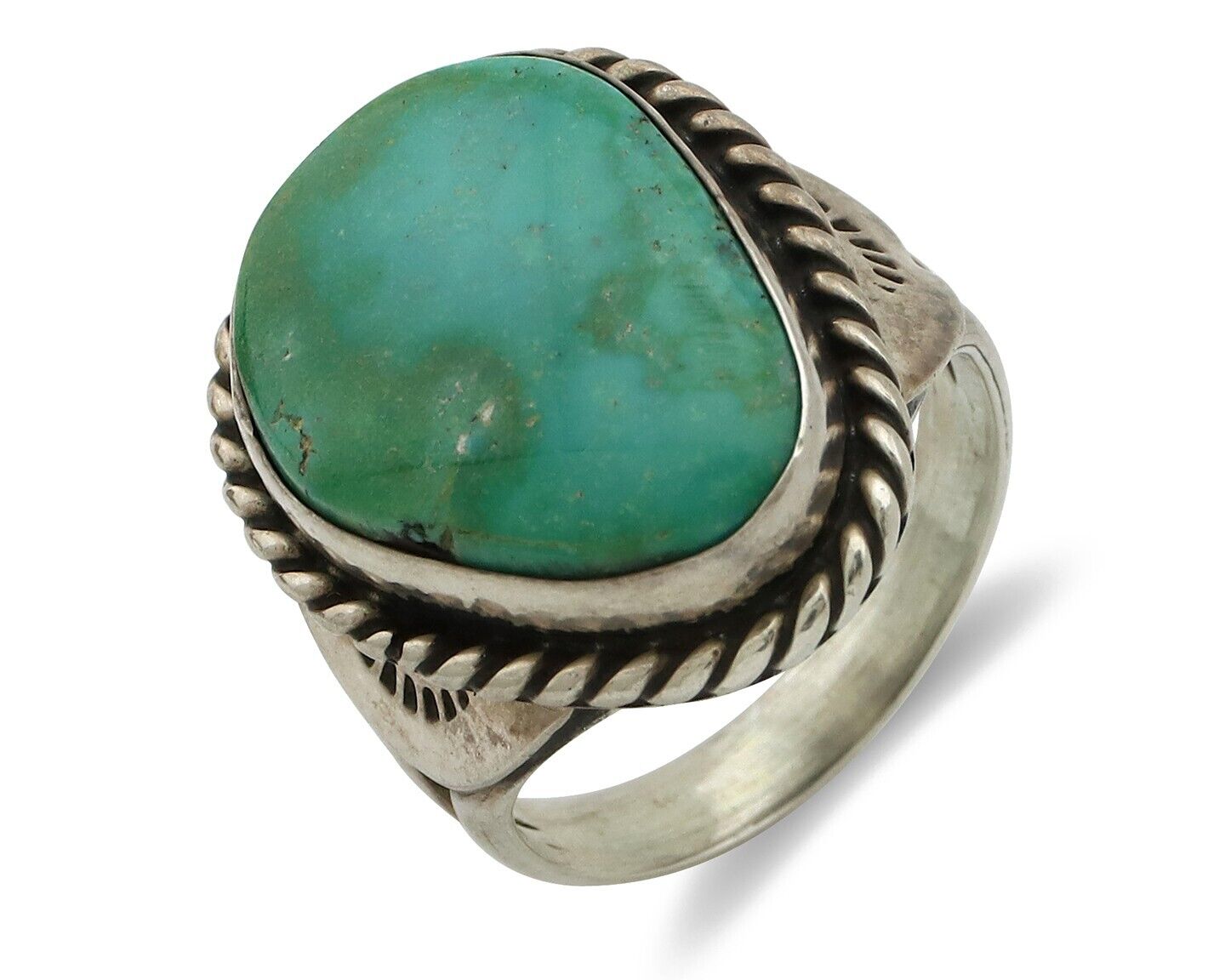 Navajo Ring .925 Silver Royston Turquoise Native Artist Signed C.80's