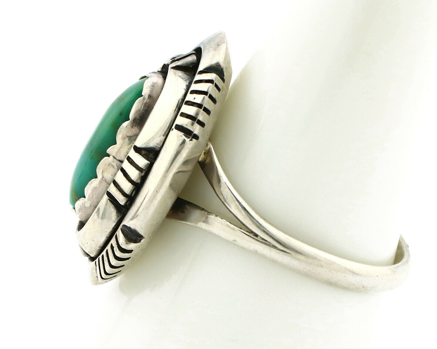 Navajo Ring .925 Silver Royston Turquoise Artist Signed L. M. Nez C80s