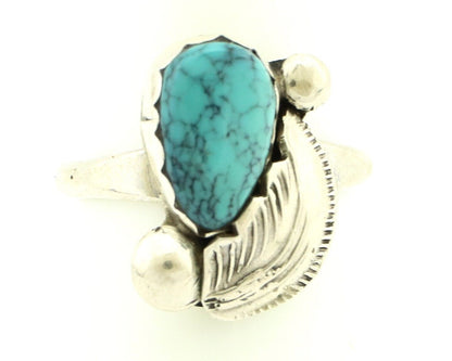 Zuni Ring 925 Silver Spiderweb Turquoise Artist Signed Simplicio C.80's