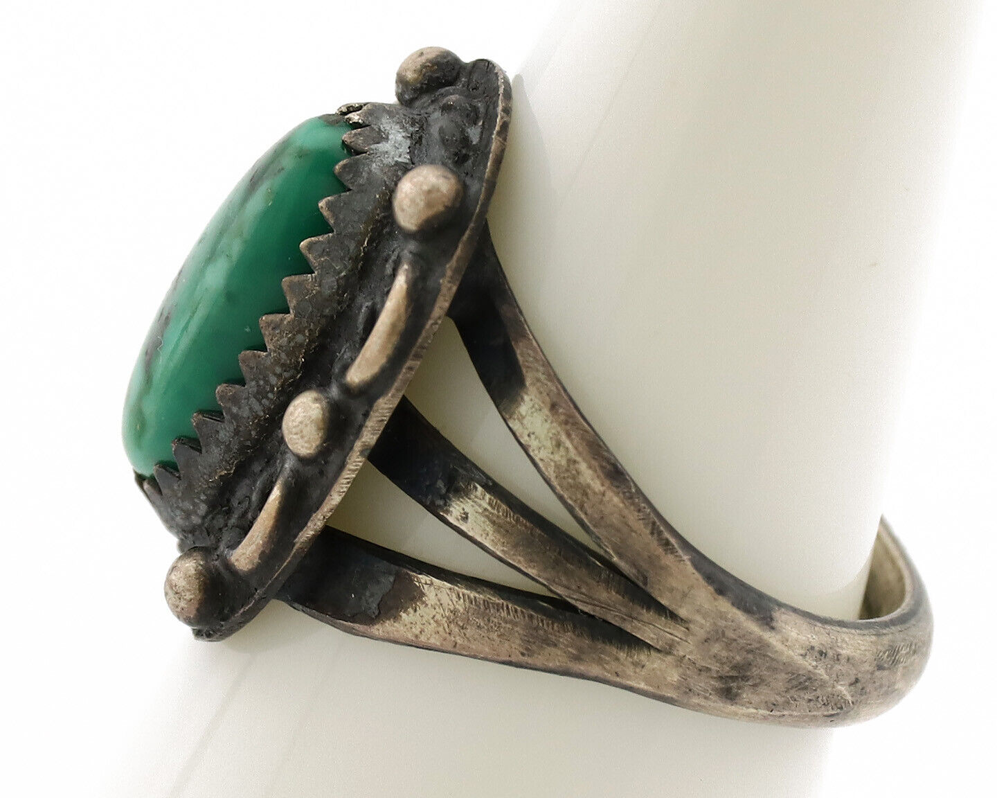 Navajo Ring .925 Silver Royston Turquoise Artist Signed F C.80's