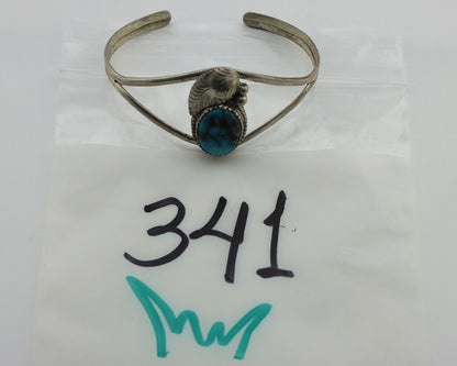 Women's Navajo Bracelet 925 Silver Arizona Turquoise Native Artist C.80's