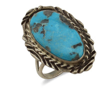 Navajo Ring 925 Silver Blue Turquoise Artist Signed Billy Eagle C.80s
