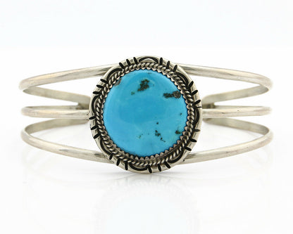 Navajo Bracelet .925 Silver Turquoise Mountain Native Cuff C.80's