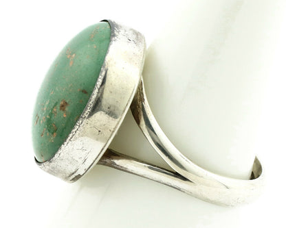 Navajo Ring .925 Silver Natural Aqua Turquoise Signed Apache C.80's