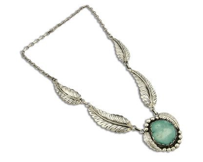 Women's Navajo Montoya Necklace Natural Turquoise .925 SOLID Silver