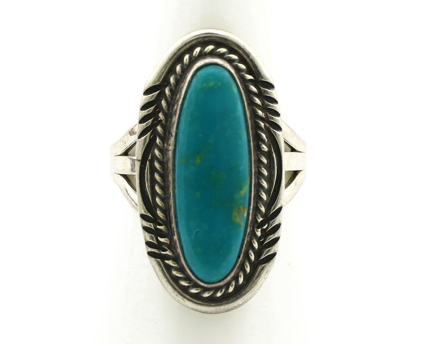 Navajo Ring 925 Silver Turquoise Mountain Artist Signed M Begay C.80's