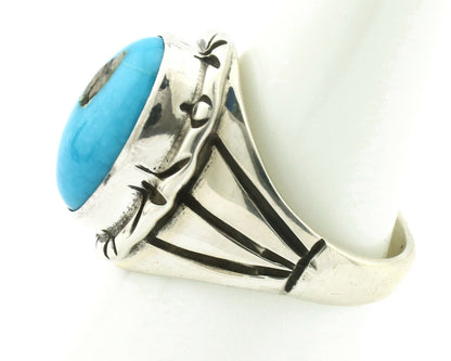 Navajo Ring .925 Silver Blue Southwest Turquoise Native Artist C.80's