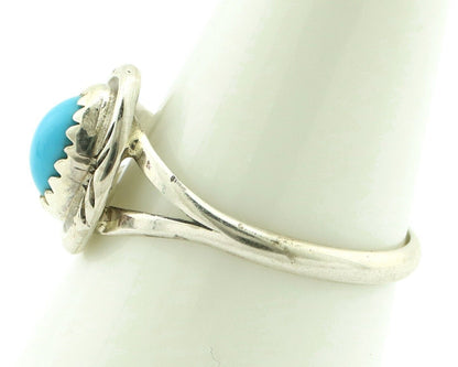 Navajo Ring 925 Silver Blue Turquoise Native American Artist C.80's