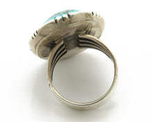 Navajo Ring 925 Silver Morenci Turquoise Artist Signed M Thompson C.80's