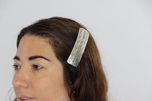 Women's Navajo Hair Clip Barrette .925 Silver Hand Stamped Artist C.80's