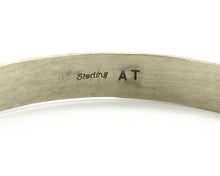 Navajo Bracelet .925 Silver 8.5 mm Wide Hand Stamped Signed Artist Abel Toledo