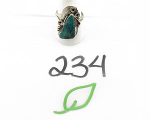 Navajo Ring 925 Silver Natural Spiderweb Turquoise Artist Signed Morris C.80's