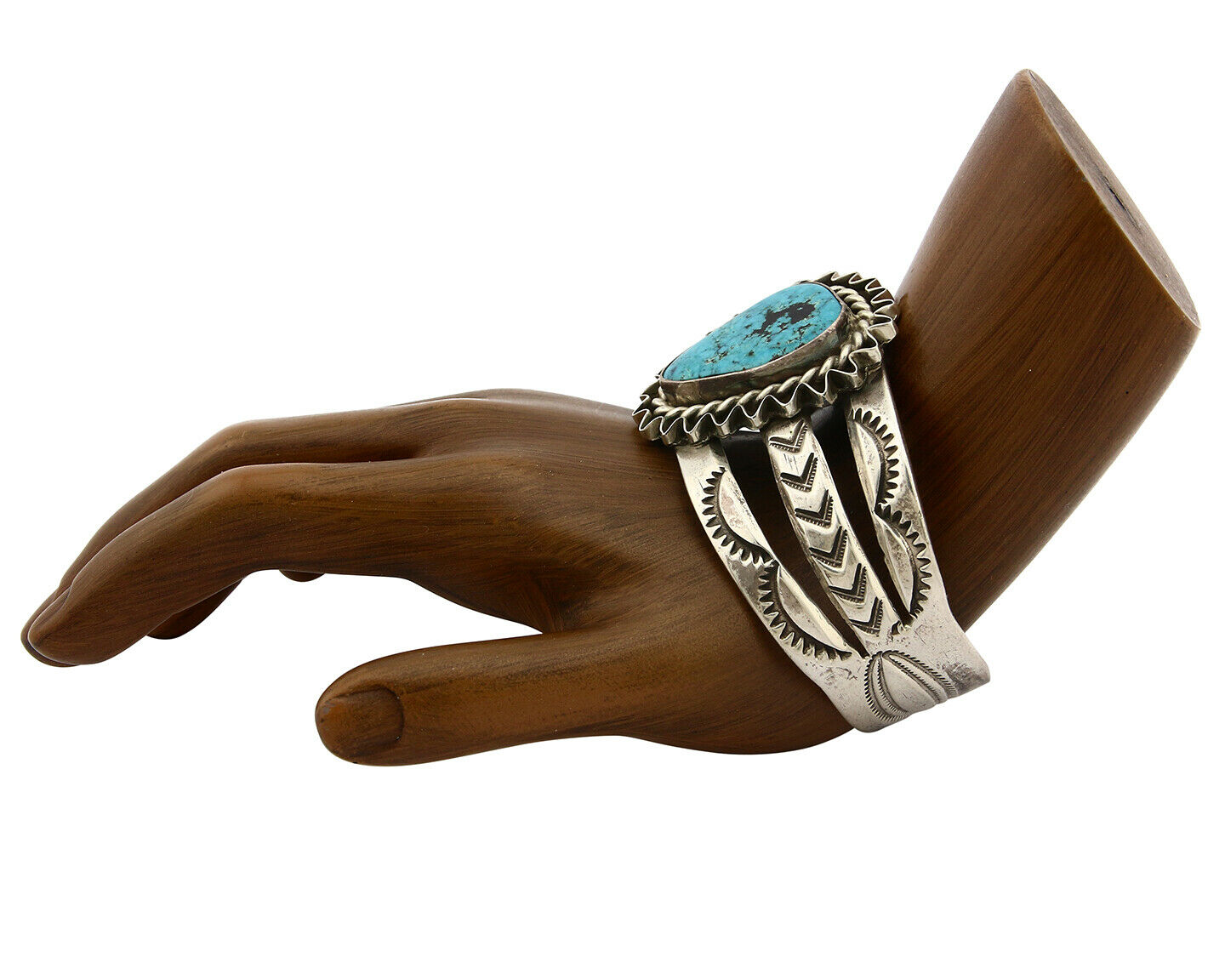 Navajo Bracelet .925 Silver Turquoise Handmade Cuff Native American C.80's