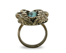 Navajo Turquoise Ring .925 Silver Turquoise Handmade Old Pawn C.65