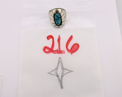 Navajo Ring 925 Silver Blue Sleeping Beauty Turquoise Artist Signed P C.80's