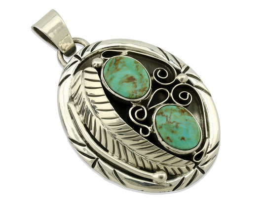 Navajo Necklace .925 Silver Kingman Turquoise Native American C.80's