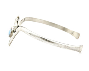 Women's Navajo Bracelet .925 Silver Sleeping Beauty Turquoise Signed RB C.90's