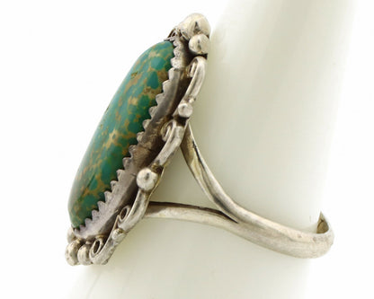 Navajo Ring .925 Silver Kingman Turquoise Artist Signed Talhat C.90's