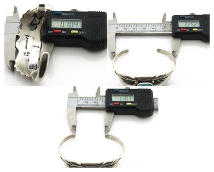 Navajo Bracelet 925 Silver Sleeping Beauty Turquoise Artist Signed M Montoya C80