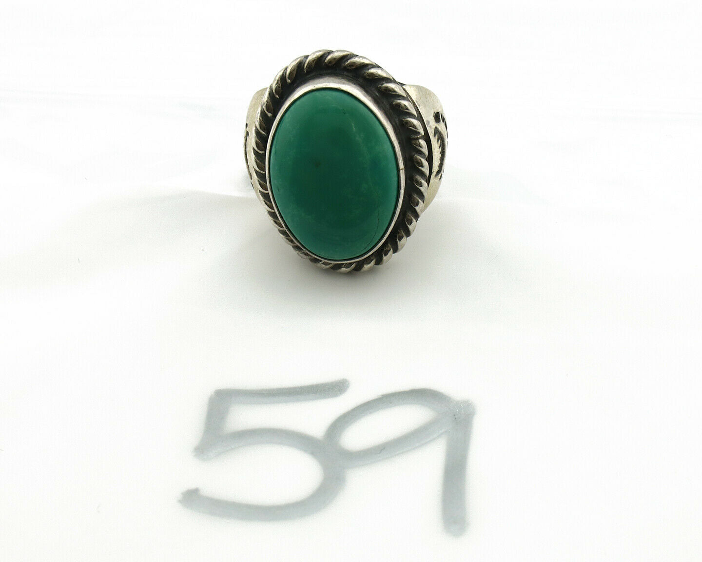Navajo Ring .925 Silver Blue Green Southwest Turquoise Native Artist C.80's