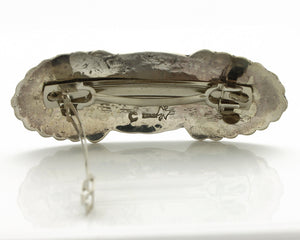 Navajo Hair Clip Barrette .925 Silver Hand Stamped Artist Signed C Montoya C80s