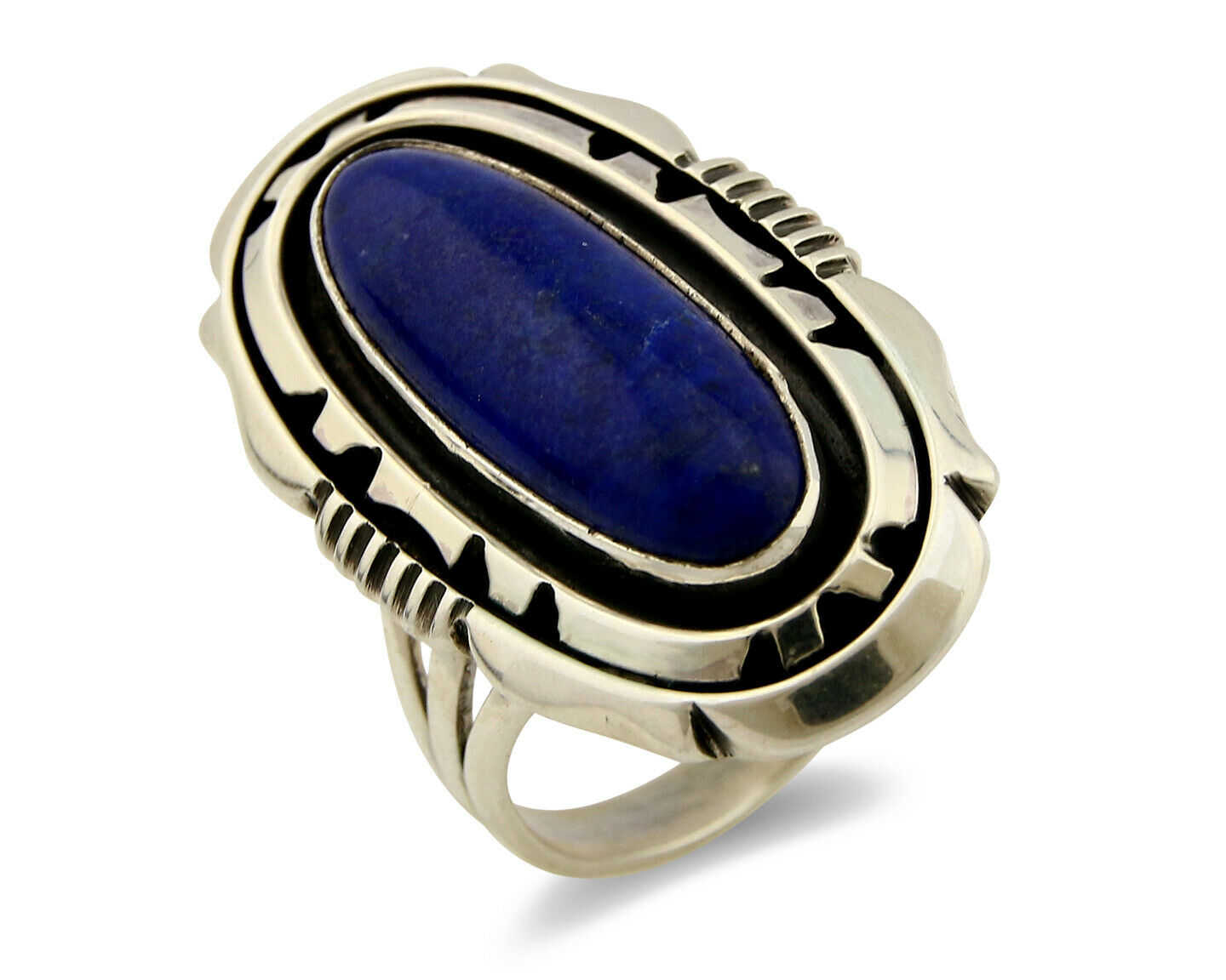 Navajo Ring .925 Silver Lapis Lazuli Artist William Denetdale C.80's