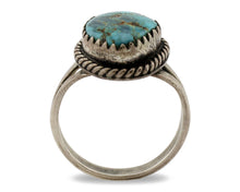 Navajo Ring .925 Silver Natural Blue Turquoise Native American Artist C.1980's