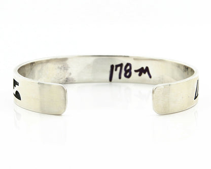 Navajo Bracelet .925 SOLID Silver Native American Artist Overlay Style C.90's