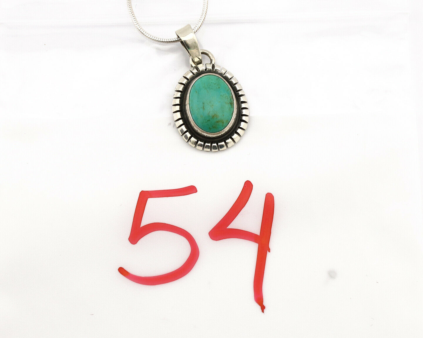 Navajo Necklace .925 Silver Kingman Turquoise Native American C.1980's