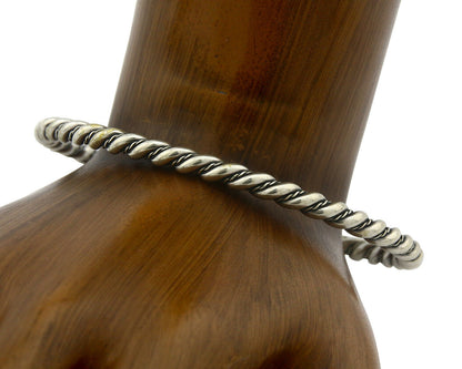 Navajo Bracelet .925 SOLID Silver Handmade Artist Tahe Circa Late 1980's