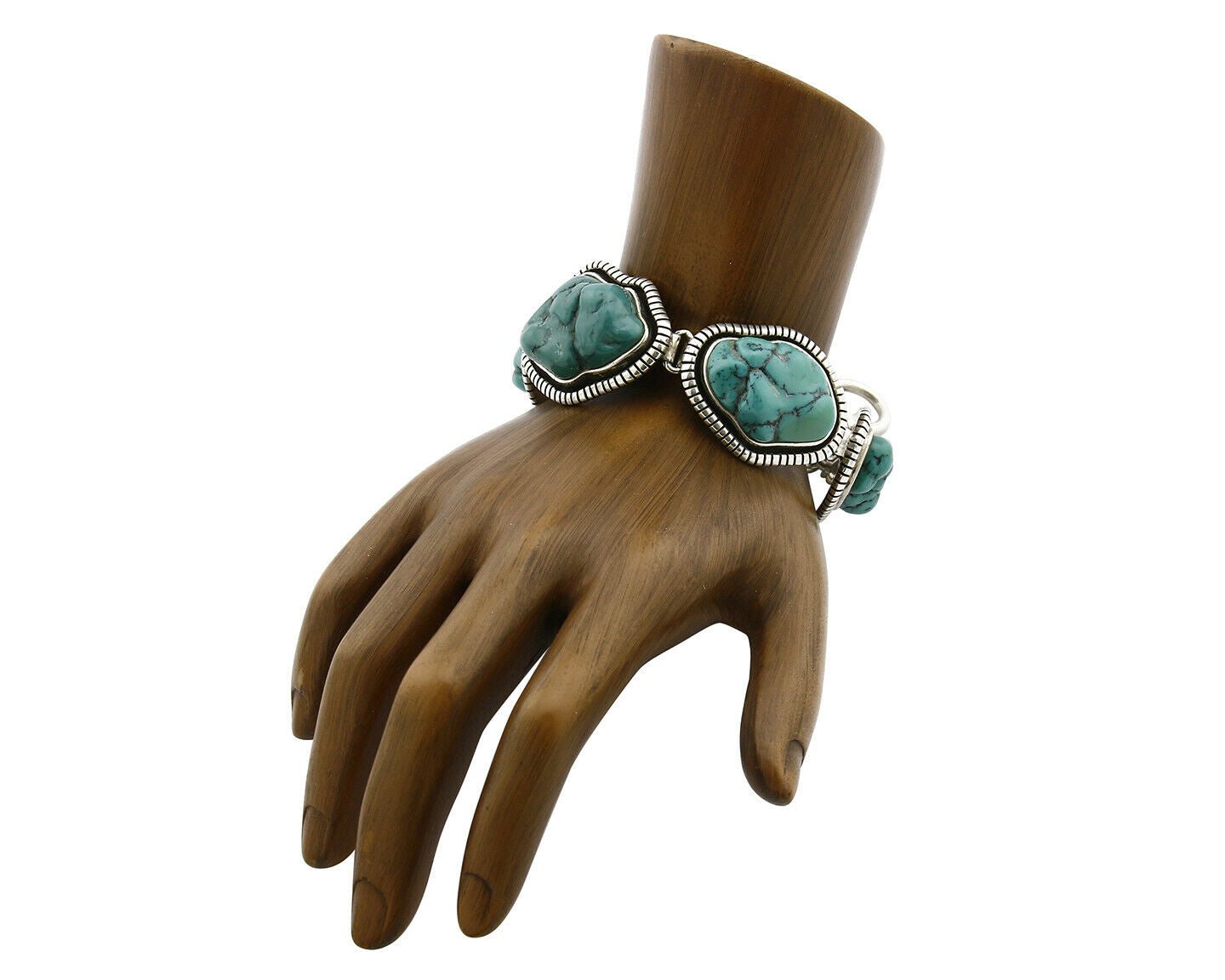 Navajo Bracelet .925 Silver Natural Sea Foam Turquoise Handmade C.80's