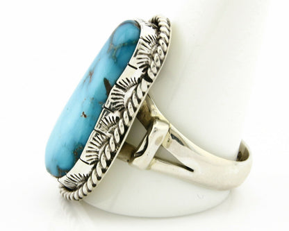 Navajo Turquoise Ring .925 Silver Handmade Signed Artist Begay C.80's