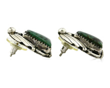 Women's Navajo Earrings .925 Silver Crescent Valley Turquoise Handmade C.80's