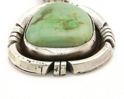 Navajo Pendant .925 Silver Royston Turquoise Signed Artist FT C.80's